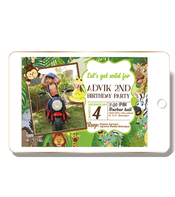 jungle theme birthday invitation