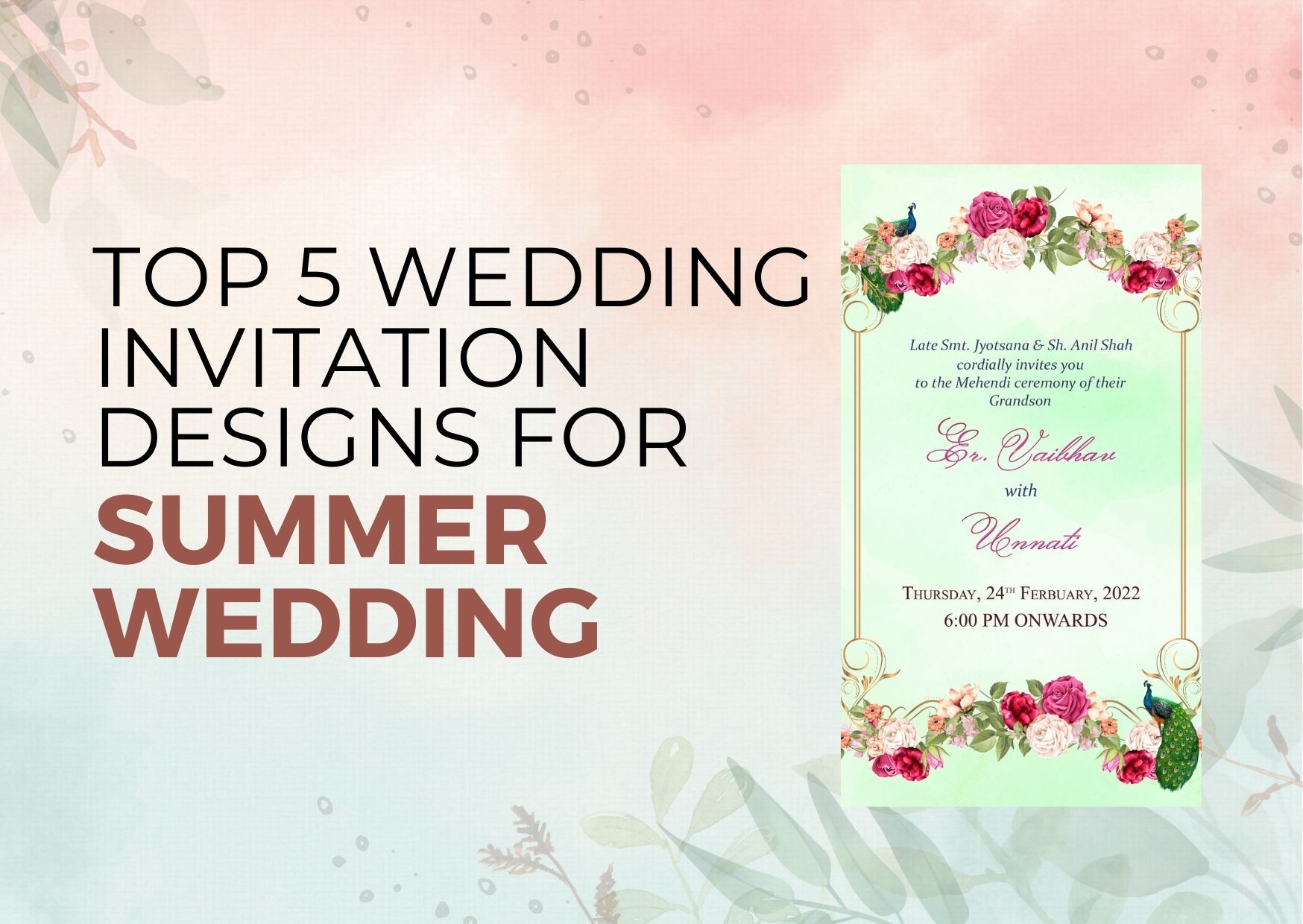 Top 5 Wedding Invitation Designs for Summer Wedding