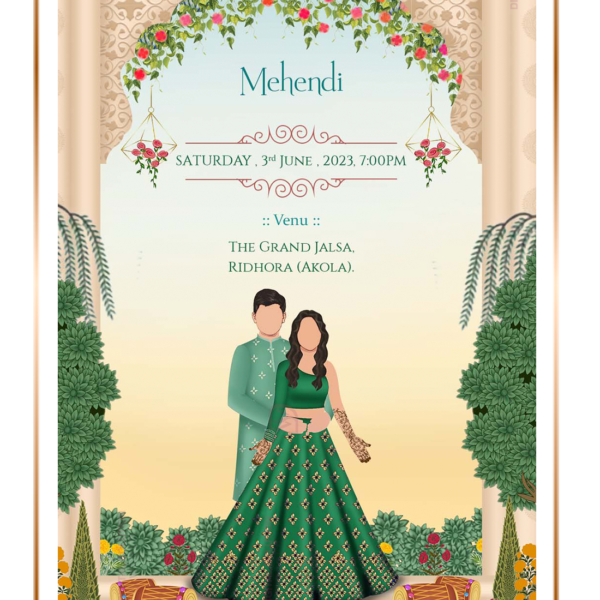 Couple Mehendi Invitation Card | Digital Mehndi Invitation E-card | DSW ...