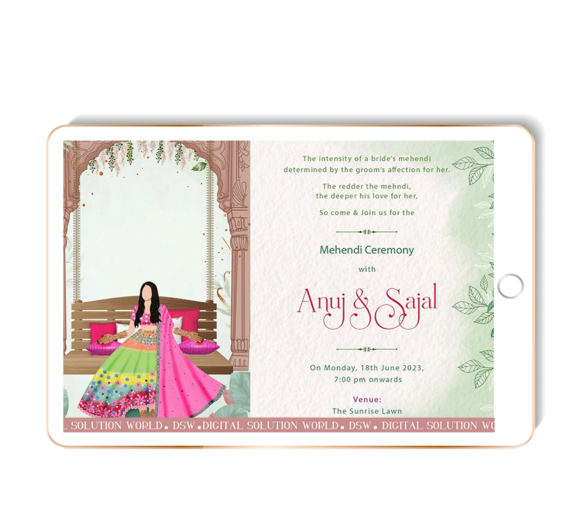 Mehndi South Indian Tamil wedding invitation | Zazzle